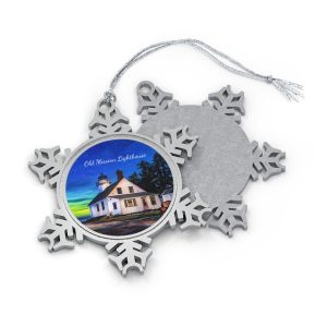 Pewter Snowflake Ornament — Lighthouse Holiday Keepsake